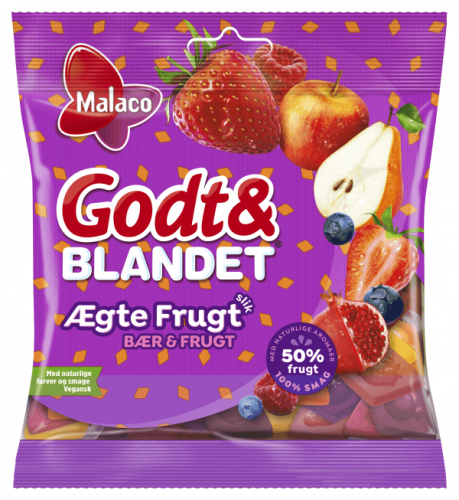Malaco Godt & Blandet gte Frugt 110g Coopers Candy