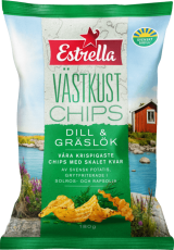 Estrella Västkustchips Dill & Gräslök 180g (BF: 2024-04-17) Coopers Candy