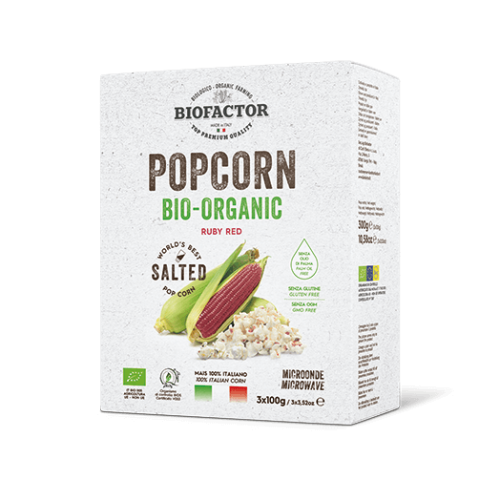 Biofactor Organic Ruby Red Microwave Popcorn 3x100g Coopers Candy