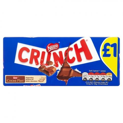 Nestle Crunch Milk Chocolate Bar 100g Coopers Candy