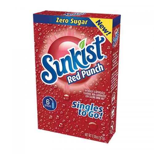 Sunkist Red Punch Zero Sugar Singles to Go 6-pack Coopers Candy