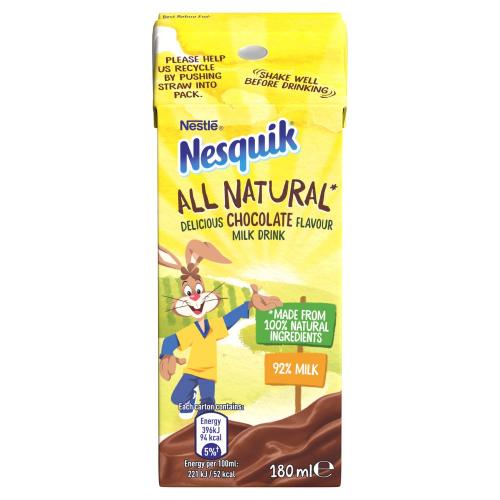 Nesquik All Natural Chocolate Milk 180ml Coopers Candy