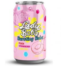 Lady Boba Peach Strawberry Bubble Tea 320ml Coopers Candy