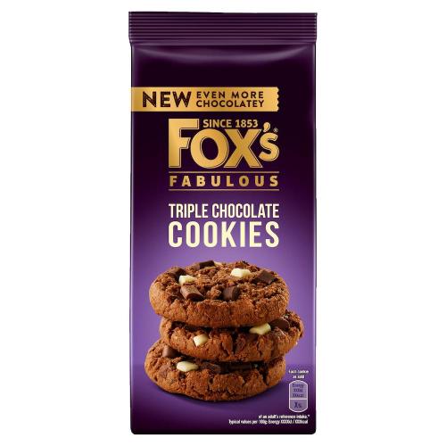 Foxs Fabulous Triple Chocolate Cookies 180g Coopers Candy