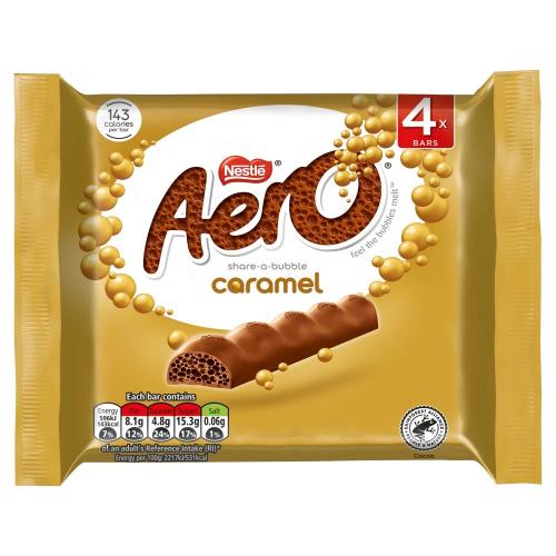 Aero Chocolate Caramel 4-pack 108g Coopers Candy
