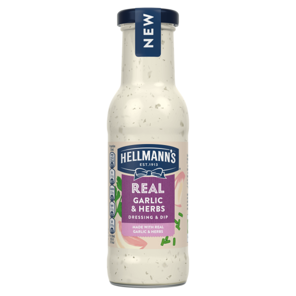 Kjøp Hellmanns Real Garlic & Herbs Dressing & Dip 250ml hos Coopers