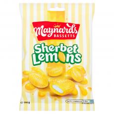 Maynards Bassetts Sherbet Lemons Sweets Bag 192g Coopers Candy