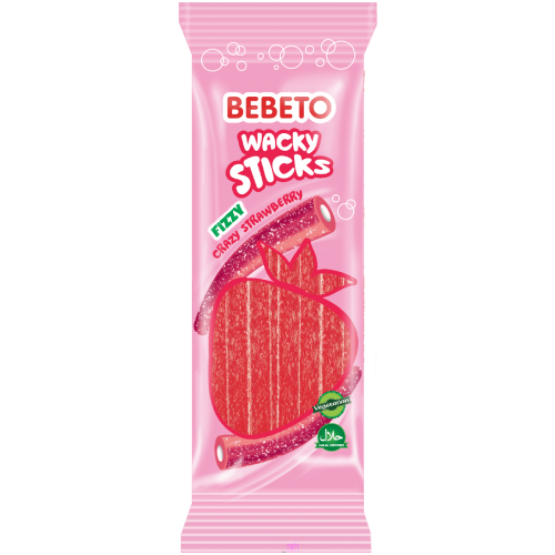 Bebeto Wacky Sticks - Fizzy Strawberry 180g Coopers Candy