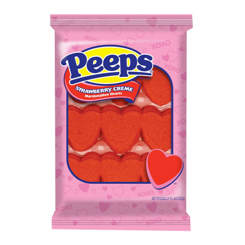 Peeps Strawberry Creme Marshmallow Hearts 85g Coopers Candy