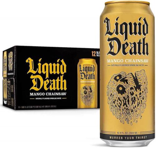 Liquid Death Sparkling Water Mango Chainsaw 500ml x 12st Coopers Candy