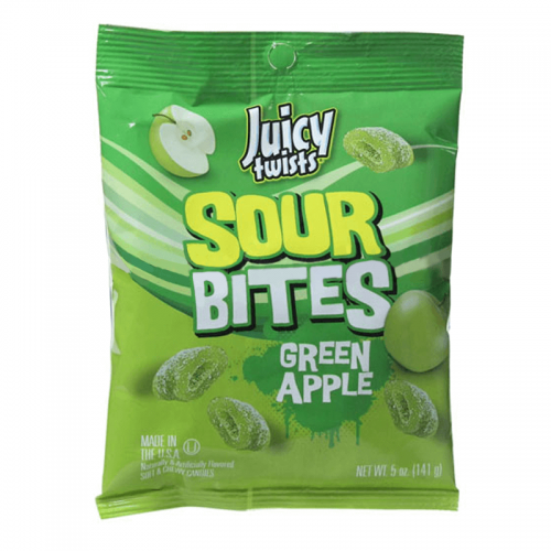 Kennys Sour Juicy Twist Green Apple Bites 141g Coopers Candy