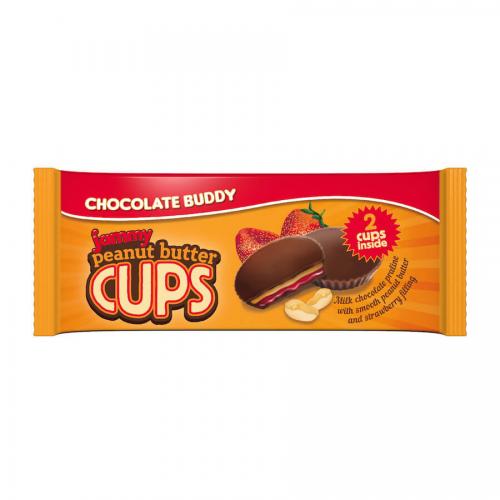 Chocolate Buddy Strawberry & Peanut Butter Filled Cups 40g Coopers Candy