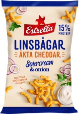 Estrella Linsbågar Äkta Cheddar med Sourcream & Onion 125g Coopers Candy