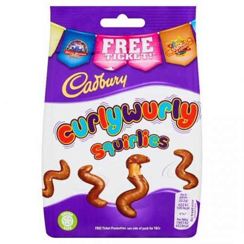 Cadbury Curly Wurly Squirlies Bag 110g Coopers Candy
