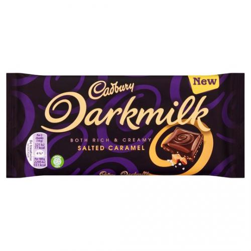 Cadbury Dark milk Salted Caramel Chocolate Bar 85g Coopers Candy