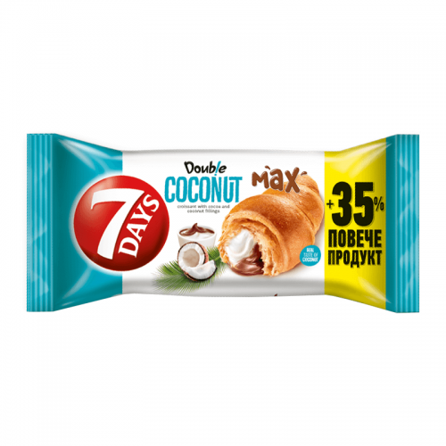 7 Days Double Coconut & Cocoa Soft Filled Croissant 110g Coopers Candy