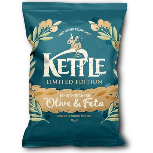 KETTLE Limited Edition Mediterranean Olive & Feta Chips 135g Coopers Candy