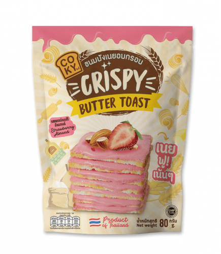 Coky Crispy Butter Toast Strawberry Almond 80g Coopers Candy