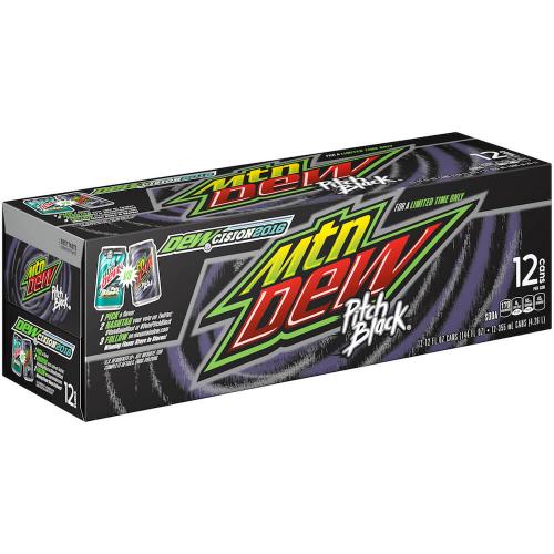 Mtn Dew Pitch Black 355ml - 12pack Coopers Candy