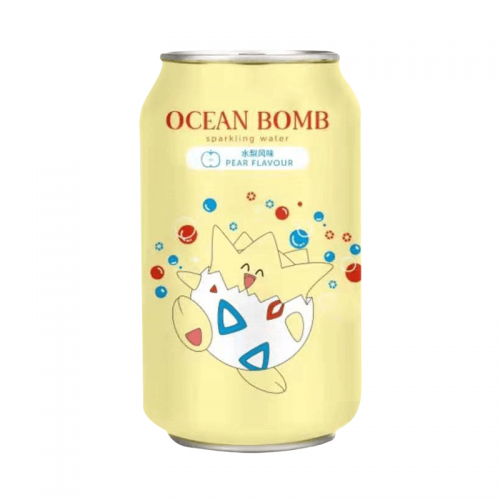 Ocean Bomb Pokemon Togepi Pear Flavour Sparkling Water 330ml Coopers Candy