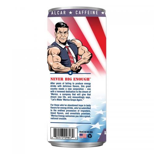 Merica Energy Red White & Boom - Lets Make Merica GRAPE Again 480ml Coopers Candy