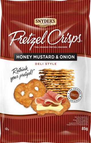 Snyders Pretzel Crisps - Honey Mustard & Onion 85G Coopers Candy