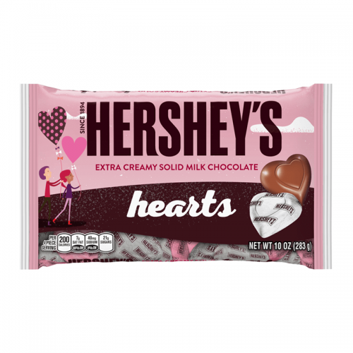Hersheys Extra Creamy Milk Chocolate Hearts 283g Coopers Candy