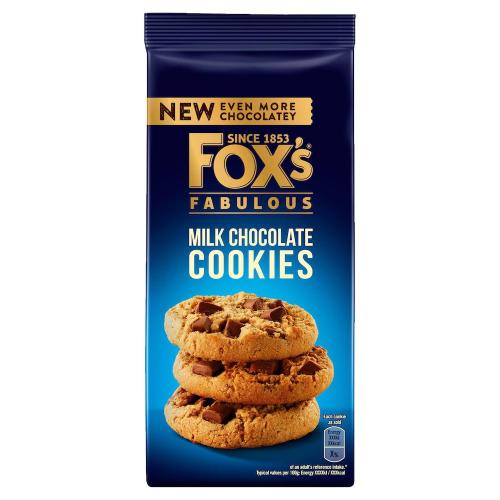 Foxs Fabulous Milk Chocolate Cookies 180g Coopers Candy