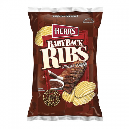 Herrs Baby Back Ribs Potato Chips 184.3g Coopers Candy