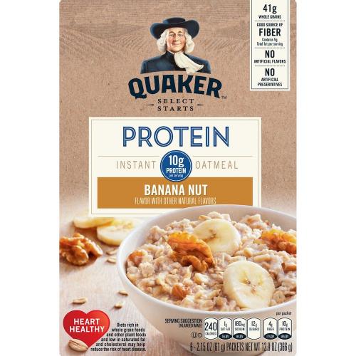 Quaker Instant Oatmeal Protein Banana Nut 366g Coopers Candy