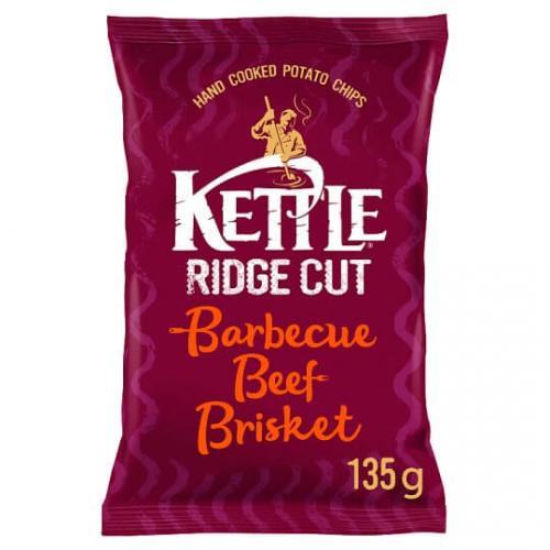 Kettle Ridge Cut BBQ Beef Brisket Chips 135g Coopers Candy