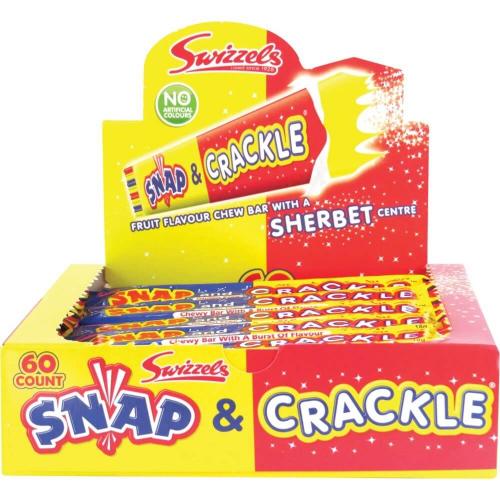 Swizzels Snap & Crackle Fruit 18g x 60st (hel lda) Coopers Candy