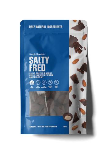 Simply Chocolate Salty Fred Almonds 100g (BF:2020-11) Coopers Candy