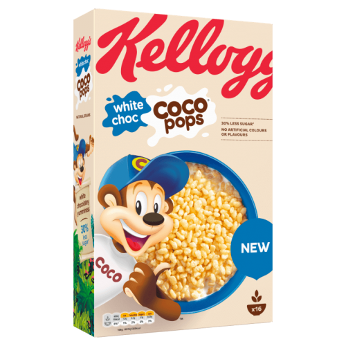 Kelloggs White Choc Coco Pops 480g Coopers Candy