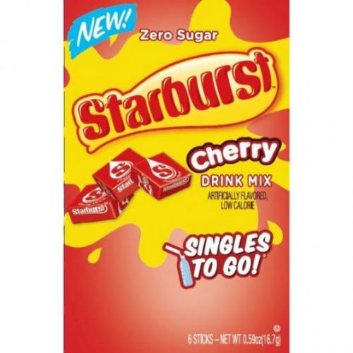 Starburst Zero Sugar Cherry Singles to Go 6-pack Coopers Candy