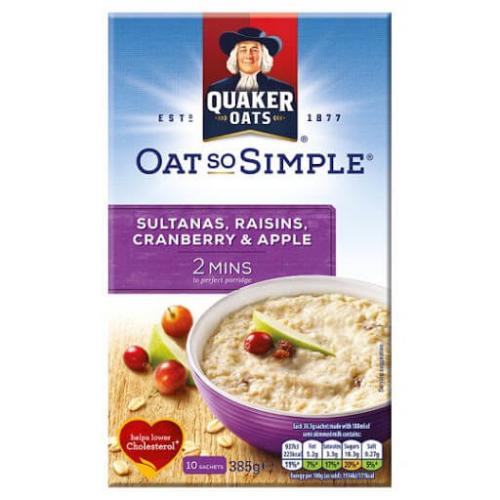 Quaker Oat So Simple Sultana Raisin Cranberry 385g Coopers Candy