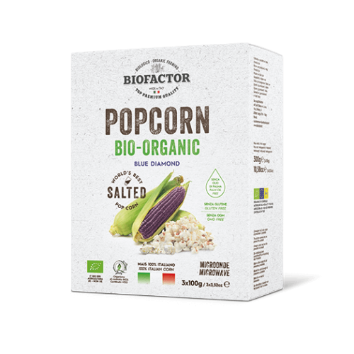 Biofactor Organic Blue Microwave Popcorn 3x100g Coopers Candy