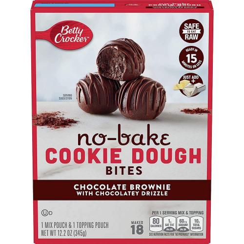 Betty Crocker No-Bake Cookie Dough Bites Chocolate Brownie 345g (BF: 21-09-03) Coopers Candy