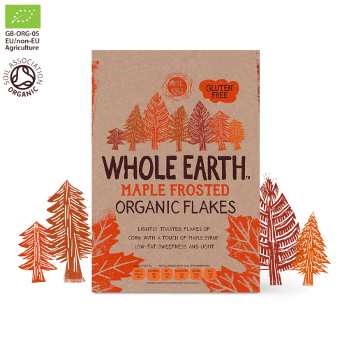 Whole Earth Maple Frosted Organic Flakes 375g Coopers Candy