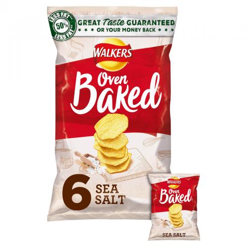 Walkers Baked Sea Salt Potato Snacks 6x25g Coopers Candy