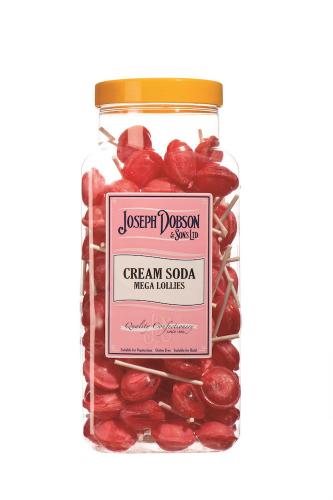 Dobsons Cream Soda Mega Lollies Jar 90st Coopers Candy