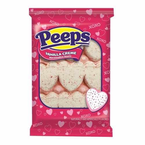 Peeps Vanilla Creme Marshmallow Hearts 85g Coopers Candy