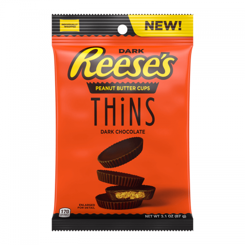 Reeses Peanut Butter Cups Thins Dark Chocolate 87g Coopers Candy
