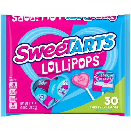 SweeTarts Valentines Lollipops 510g Coopers Candy