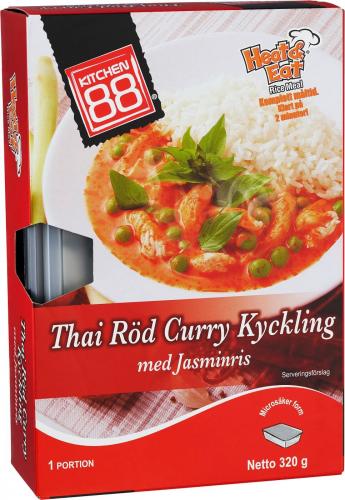 Kitchen 88 - Thai Rd Curry Kyckling med Ris 320g Coopers Candy