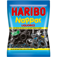 Haribo Nappar Lakrits 80g Coopers Candy