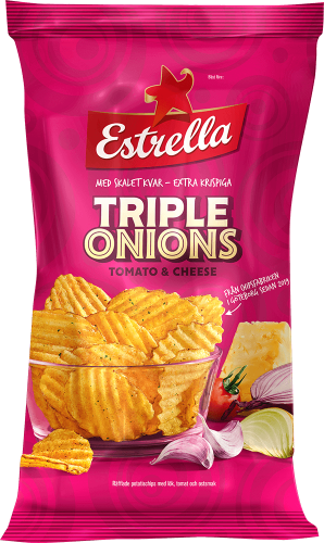 Estrella Triple onions, tomato & cheese 275g Coopers Candy