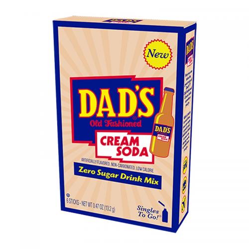 Dads Cream Soda Zero Sugar Drink Mix Singles To Go 6-pack Coopers Candy
