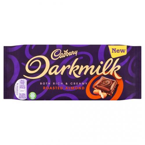 Cadbury Dark Milk Almond Chocolate Bar 85g Coopers Candy