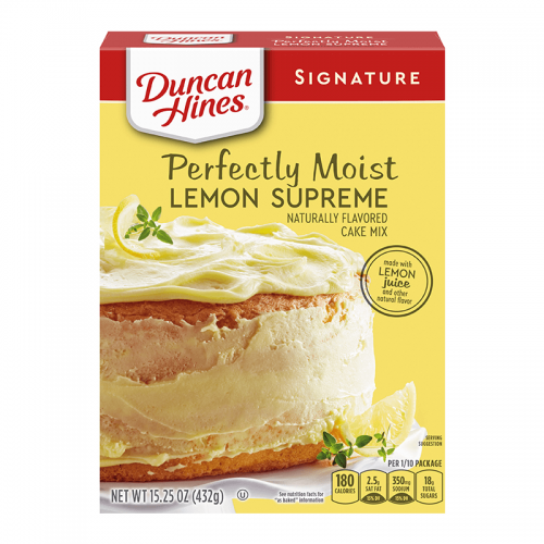 Duncan Hines Signature Perfectly Moist Lemon Supreme Cake Mix 432g Coopers Candy